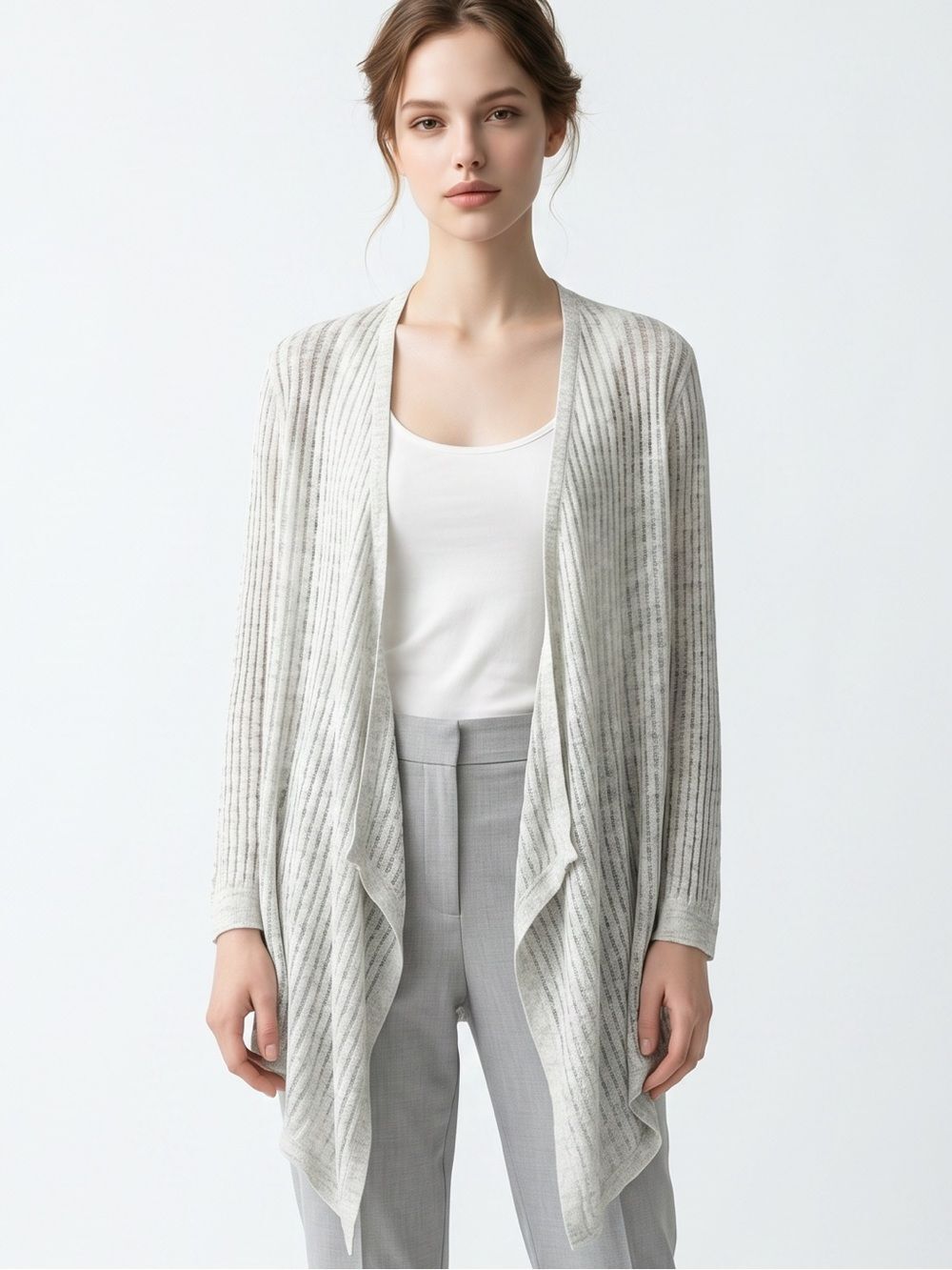 LAFAYETTE 148 | Open Knit Waterfall Cardigan M